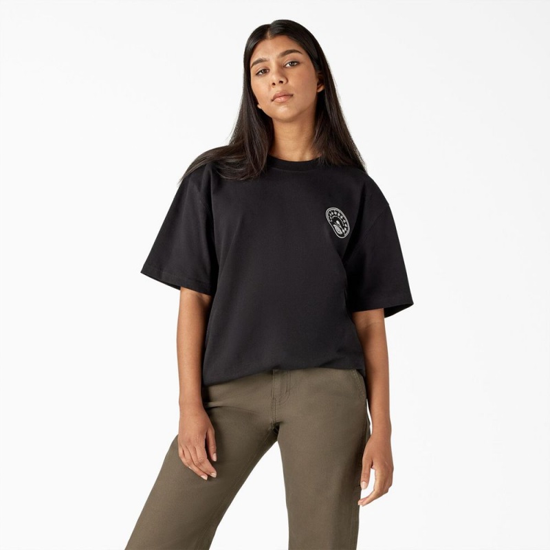 Black Women's Dickies Full Throttle Heavyweight T-Shirt | SOP017549