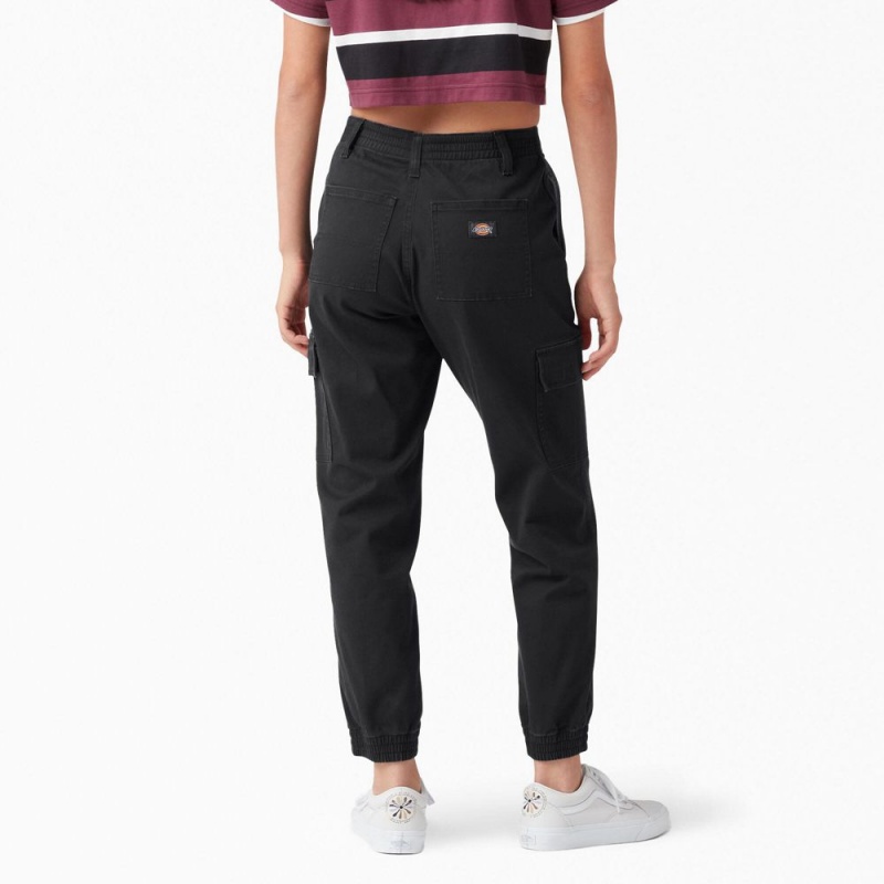 Black Women's Dickies High Rise Fit Jogger Cargo Pants | HTQ157694