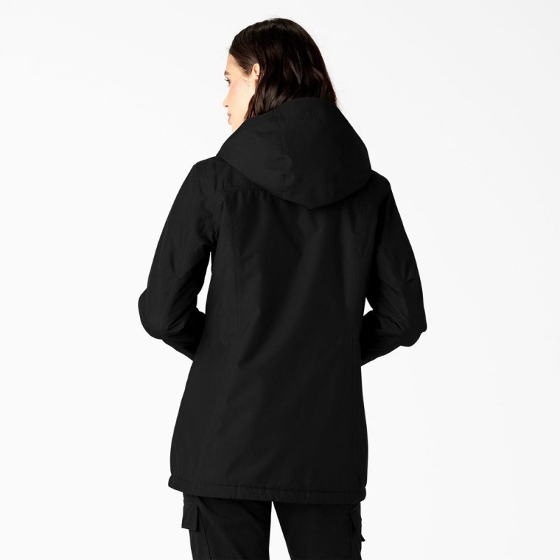 Black Women's Dickies Insulated Waterproof Jacket | MWA643957