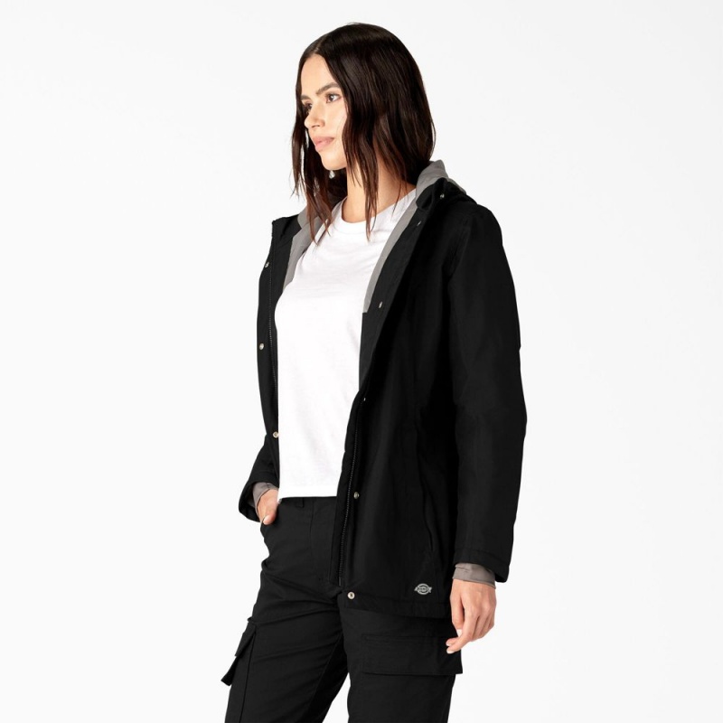 Black Women's Dickies Insulated Waterproof Jacket | MWA643957