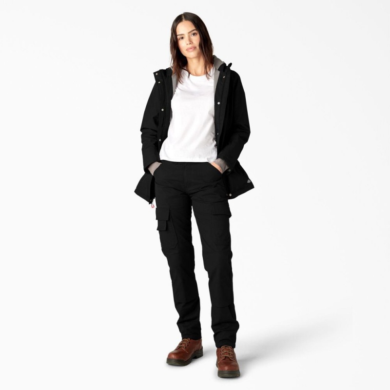 Black Women's Dickies Insulated Waterproof Jacket | MWA643957