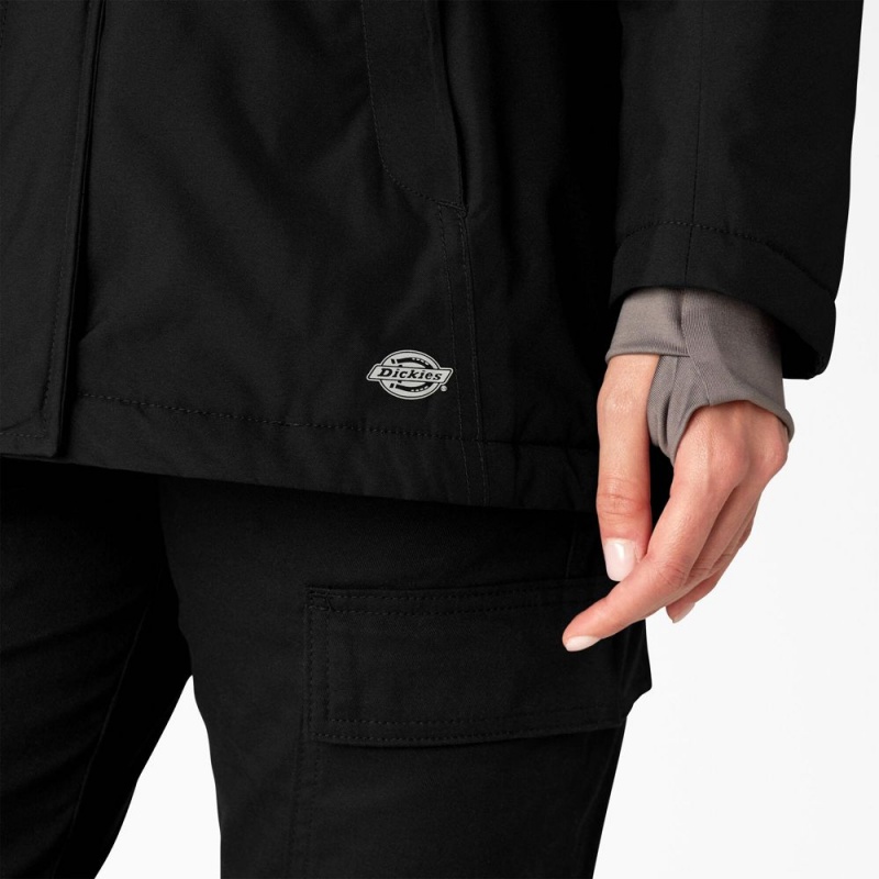 Black Women's Dickies Insulated Waterproof Jacket | MWA643957