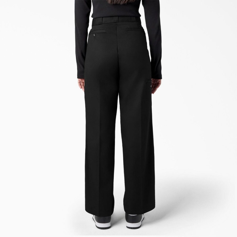 Black Women's Dickies Loose Fit Double Knee Work Pants | MBN614532