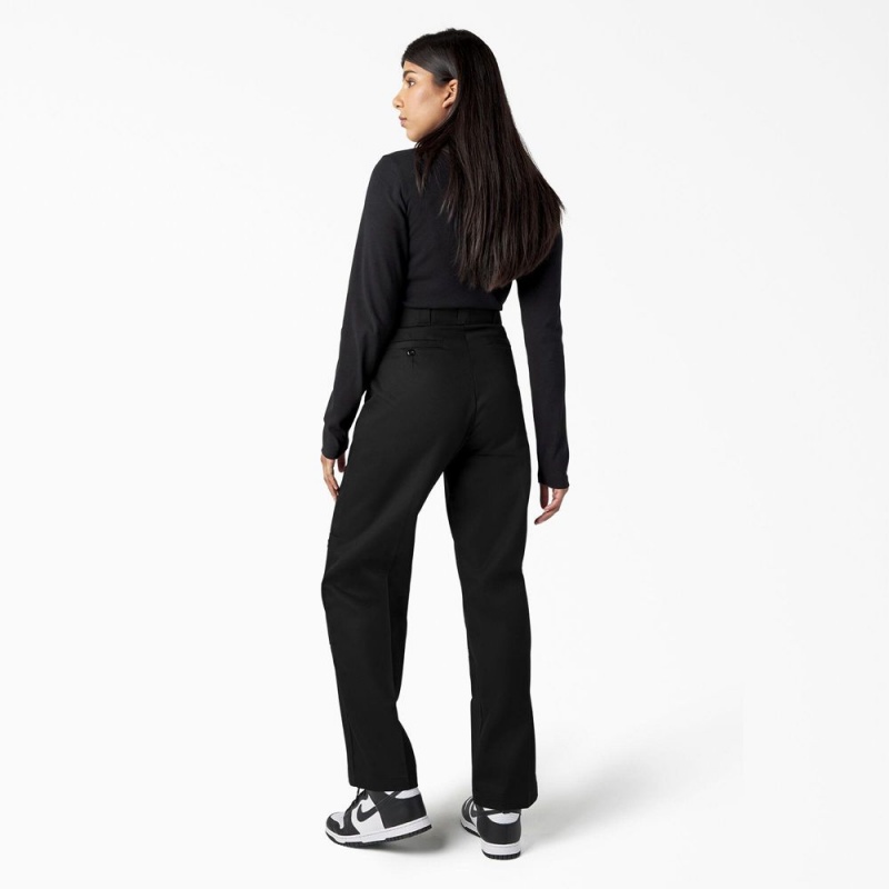 Black Women's Dickies Loose Fit Double Knee Work Pants | MBN614532