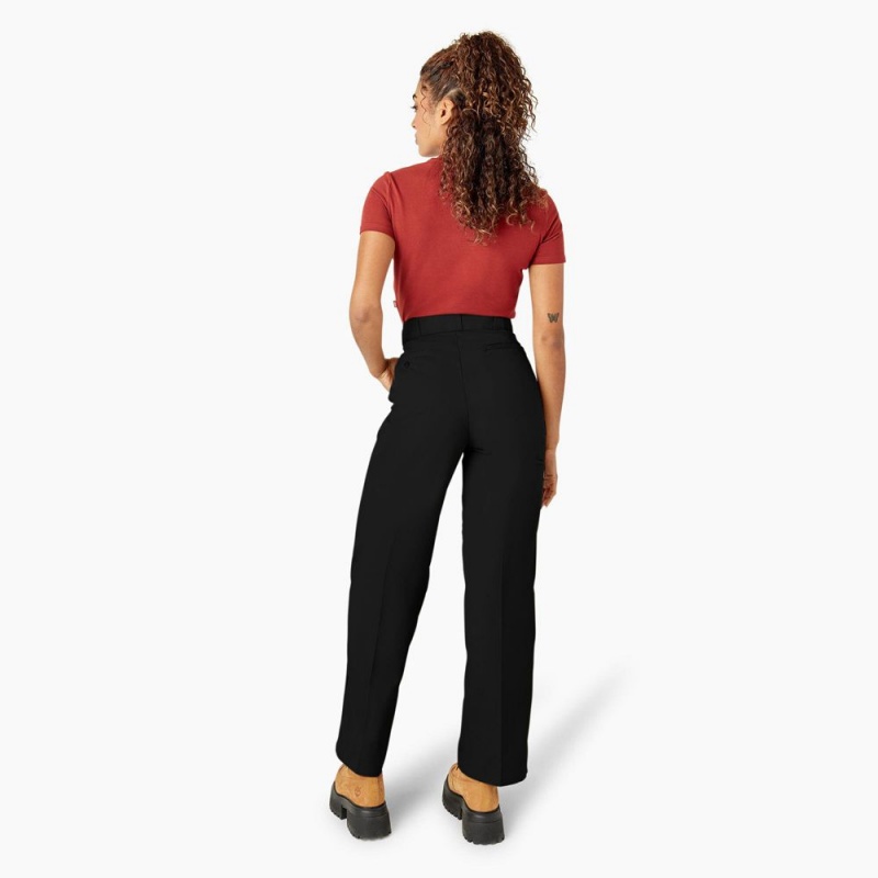 Black Women's Dickies Loose Fit Double Knee Work Pants | MBN614532