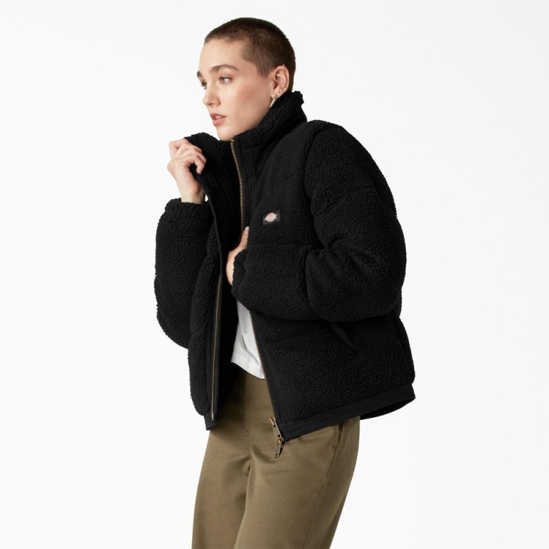 Black Women's Dickies Mount Hope Puffer Jacket | KYN240685