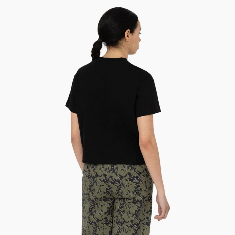 Black Women's Dickies Oakport Cropped T-Shirt | BAV806254