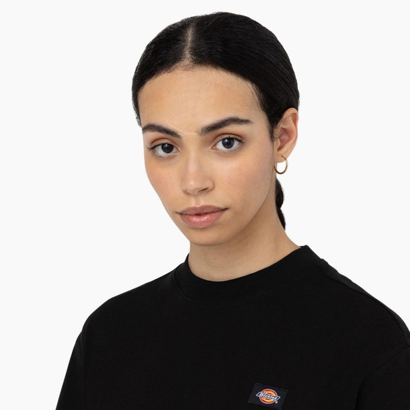 Black Women's Dickies Oakport Cropped T-Shirt | BAV806254