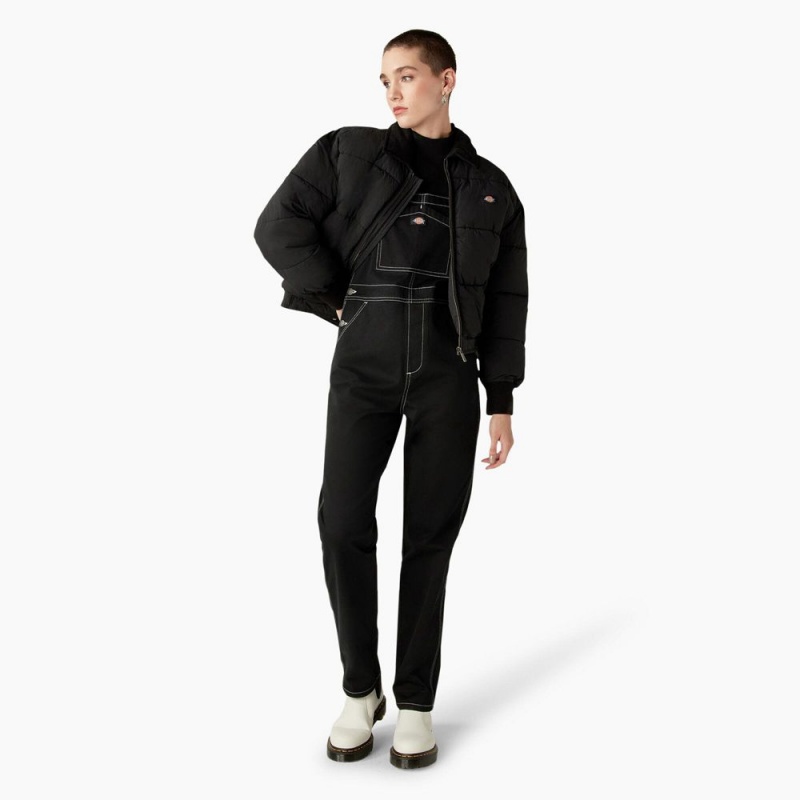 Black Women's Dickies Overbrook Puffer Jacket | ILT719385