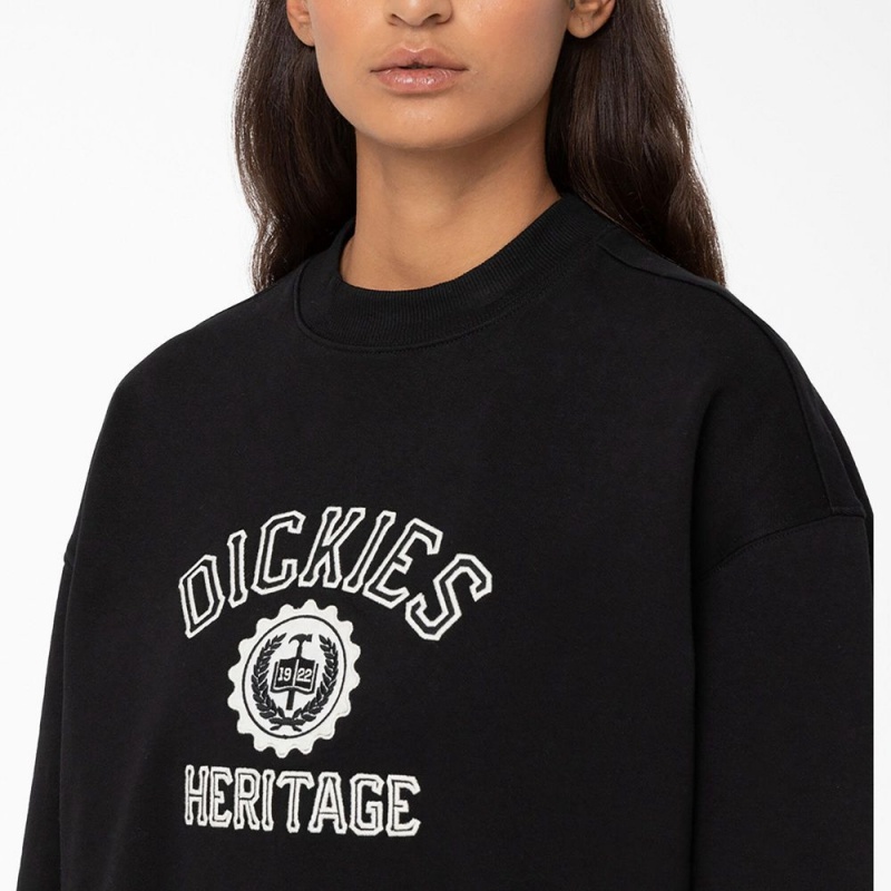 Black Women's Dickies Oxford Sweatshirt | FTO019846