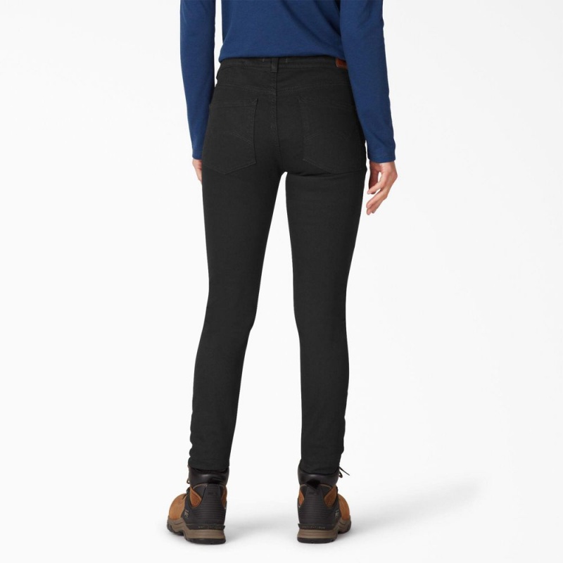 Black Women's Dickies Perfect Shape Skinny Fit Jeans | GFL609154