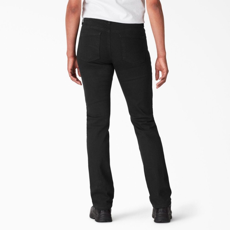 Black Women's Dickies Perfect Shape Straight Fit Jeans | KSM429768