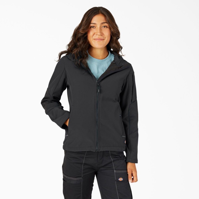 Black Women\'s Dickies Performance Workwear Softshell Jacket | DLI324805