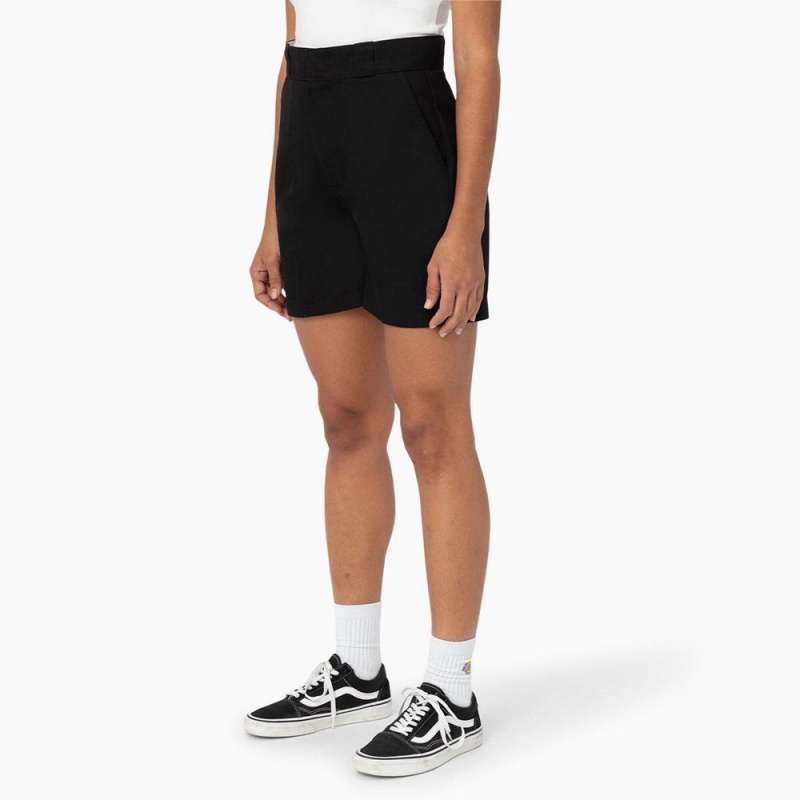 Black Women's Dickies Phoenix Shorts | IHM820174