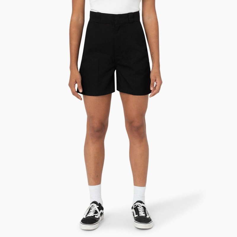 Black Women\'s Dickies Phoenix Shorts | IHM820174