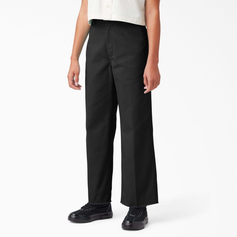 Black Women\'s Dickies Regular Fit Cropped Pants | BTA769482