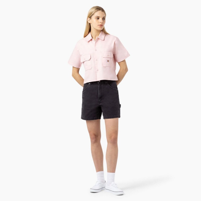 Black Women's Dickies Regular Fit Duck Shorts | IZX429061