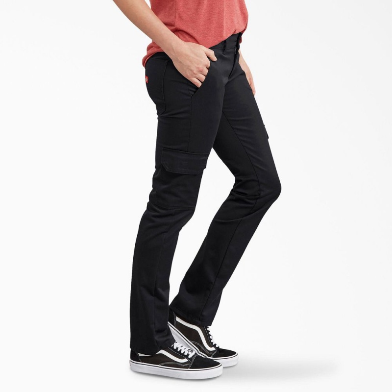 Black Women's Dickies Relaxed Fit Cargo Pants | ZPL826710