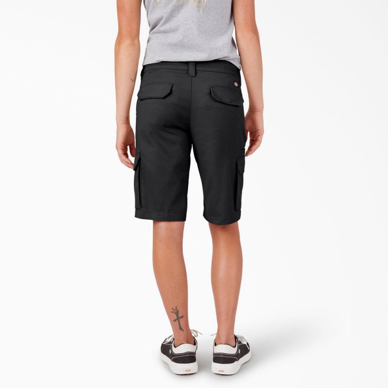 Black Women's Dickies Relaxed Fit Cargo Shorts | NVW569382