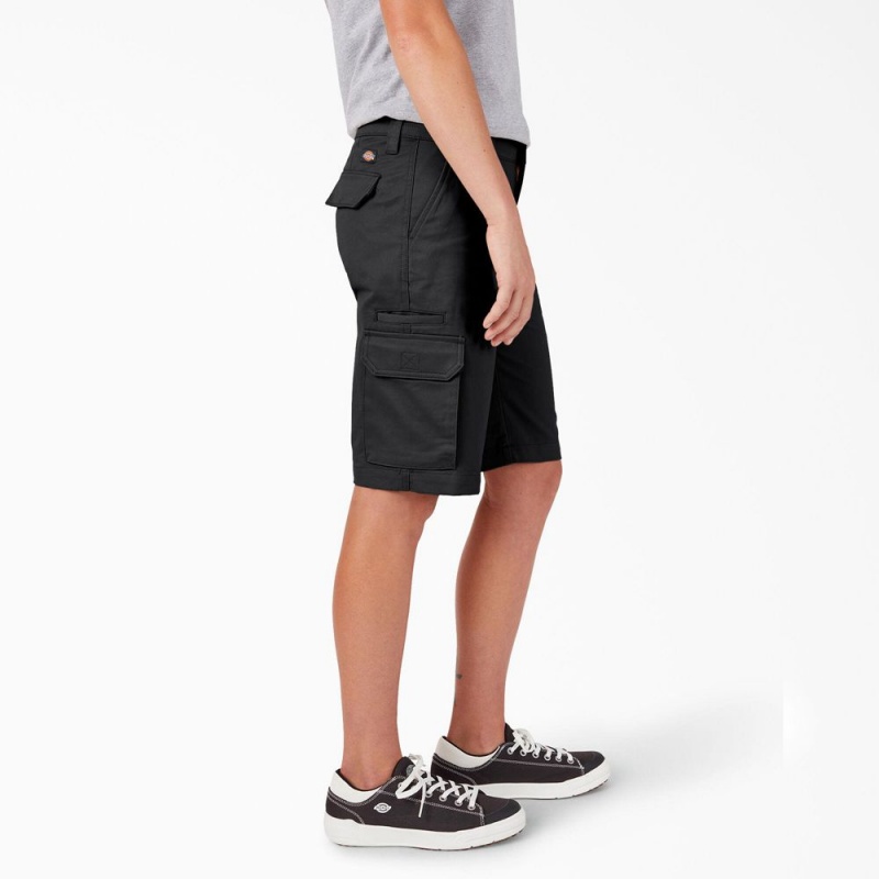 Black Women's Dickies Relaxed Fit Cargo Shorts | NVW569382