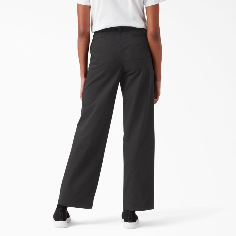 Black Women's Dickies Relaxed Fit Wide Leg Pants | GJR218934