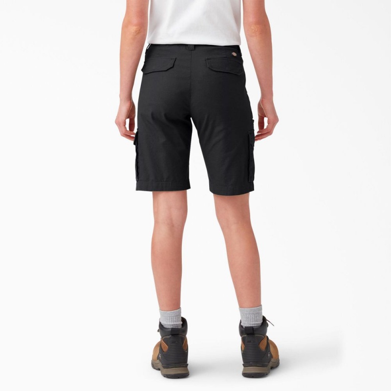 Black Women's Dickies Ripstop Cargo Shorts | RKS128596