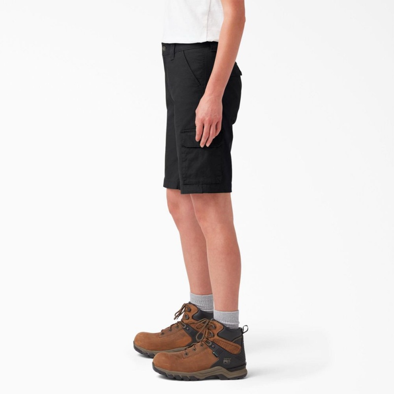 Black Women's Dickies Ripstop Cargo Shorts | RKS128596