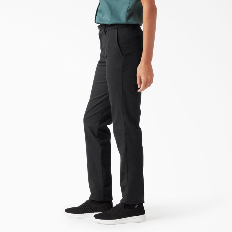 Black Women's Dickies Skinny Twill Pants | FQA094821