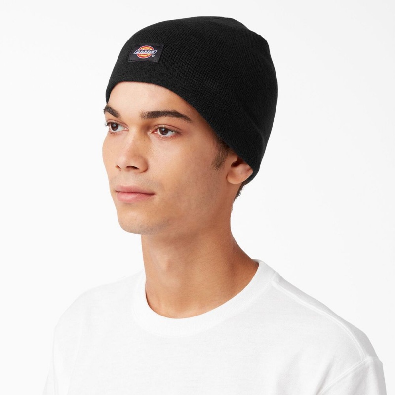 Black Women's Dickies Skull Beanie | JRW054623