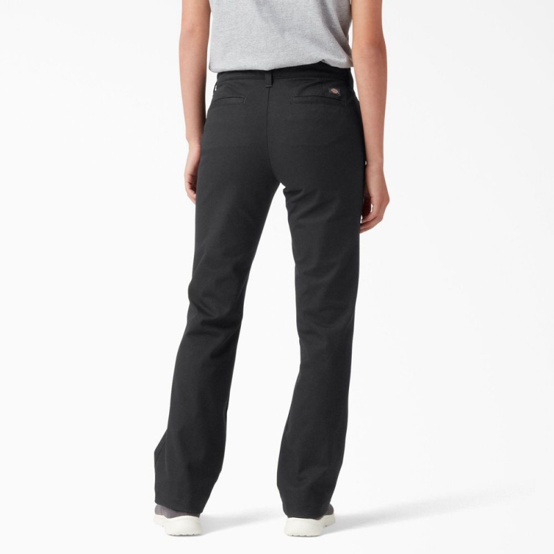 Black Women's Dickies Slim Fit Bootcut Pants | RDQ274659