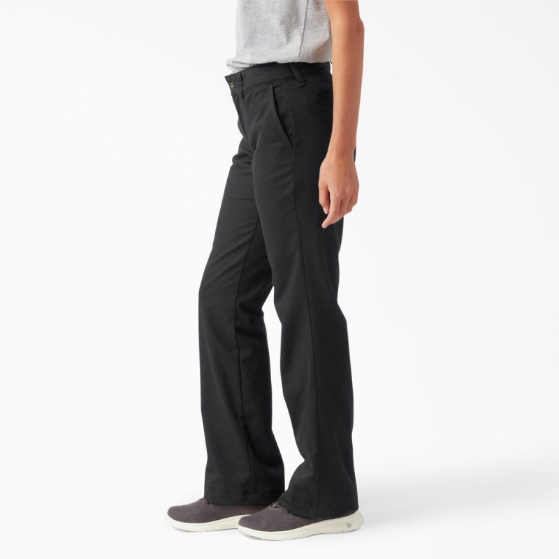 Black Women's Dickies Slim Fit Bootcut Pants | RDQ274659