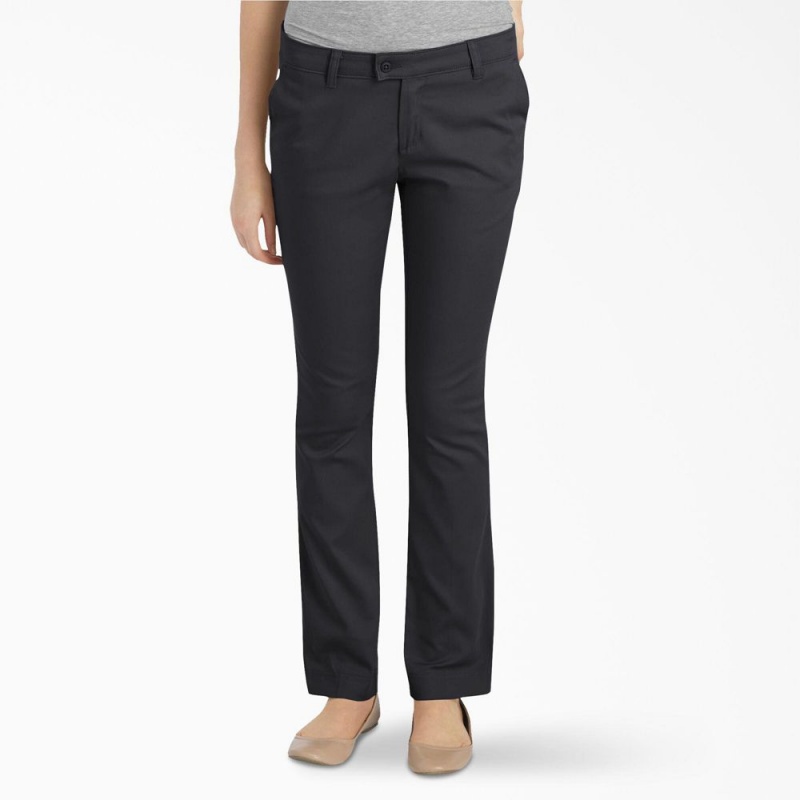 Black Women\'s Dickies Slim Fit Pants | BYU064759