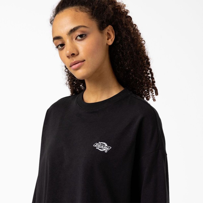 Black Women's Dickies Summerdale Long Sleeve T-Shirt | PGL364951