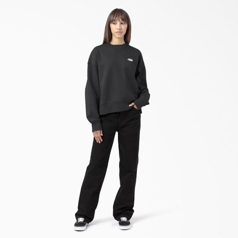 Black Women's Dickies Summerdale Sweatshirt | XQS398604