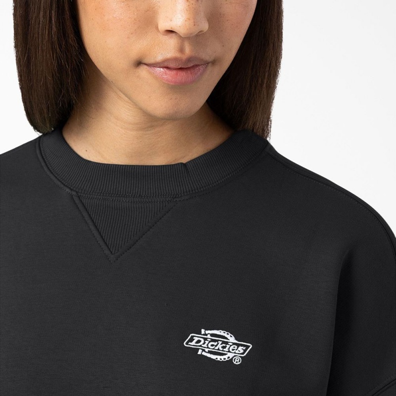 Black Women's Dickies Summerdale Sweatshirt | XQS398604