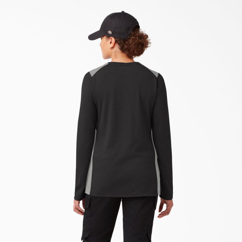 Black Women's Dickies Temp-iQ® 365 Long Sleeve Pocket T-Shirt | RAV032416