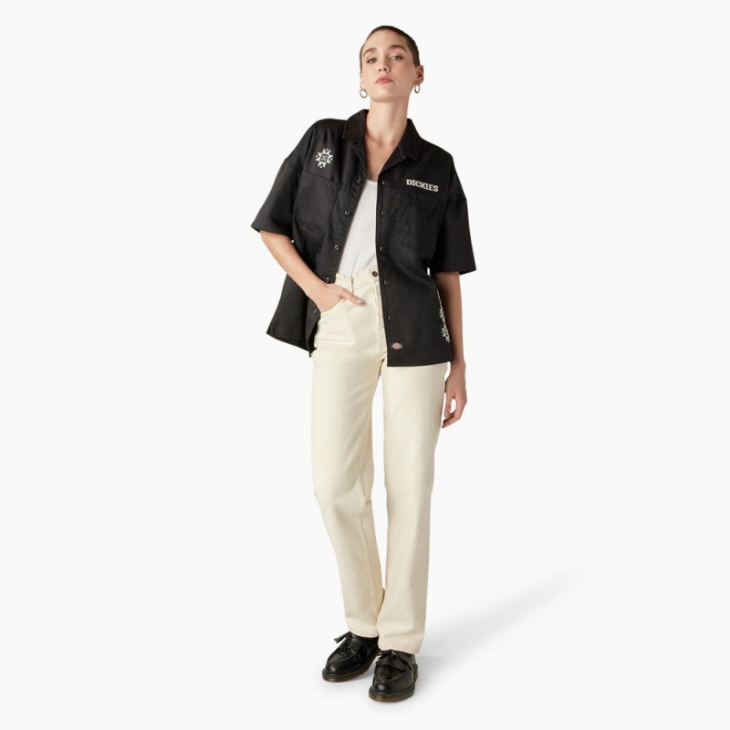 Black Women's Dickies Wichita Work Shirts | KRB219580