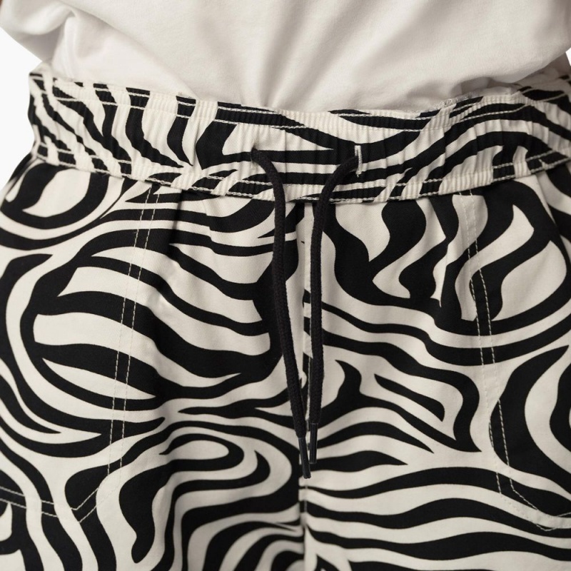 Black Women's Dickies Zebra Regular Fit Print Shorts | JHN210693