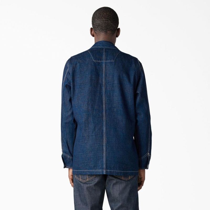 Blue Men's Dickies 1922 Selvedge Denim Jacket | CAZ463502