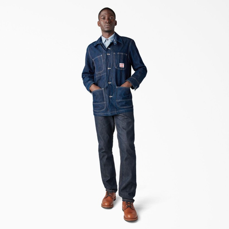 Blue Men's Dickies 1922 Selvedge Denim Jacket | CAZ463502