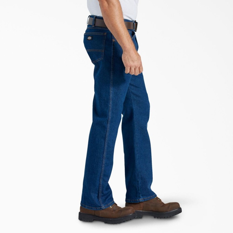 Blue Men's Dickies FLEX Active Waist Regular Fit Jeans | FSY763084