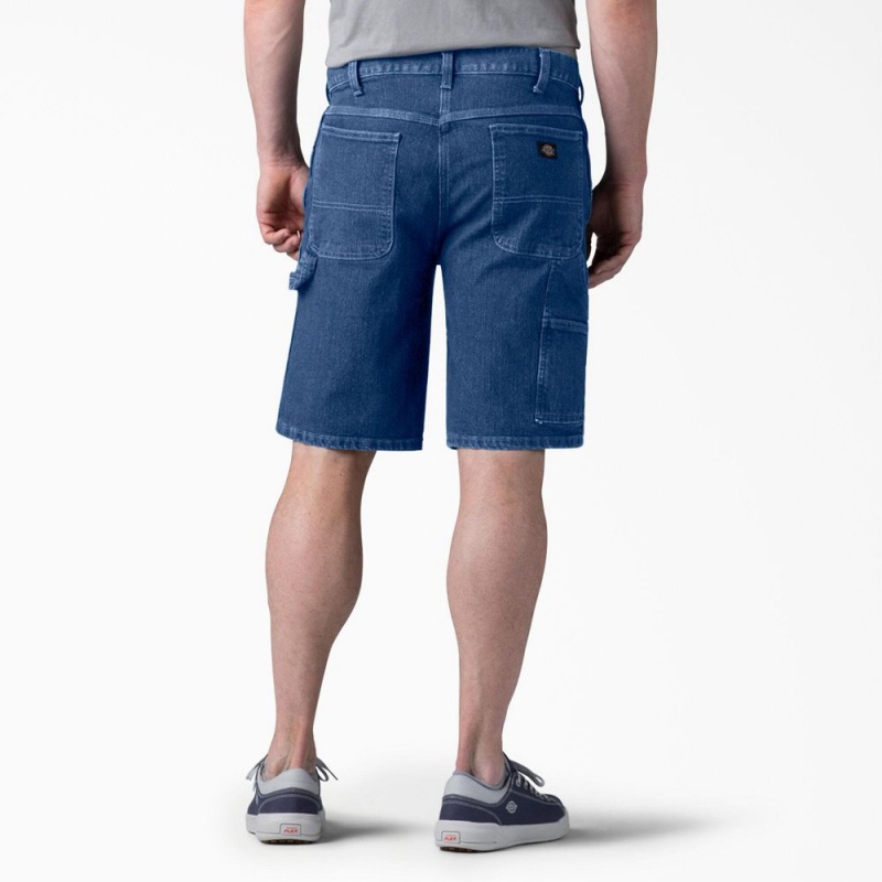 Blue Men's Dickies FLEX Active Waist Relaxed Fit Carpenter Shorts | ZED013642