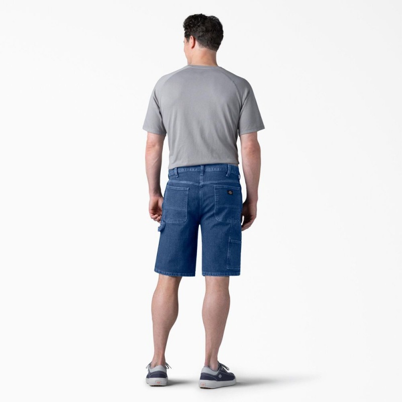 Blue Men's Dickies FLEX Active Waist Relaxed Fit Carpenter Shorts | ZED013642