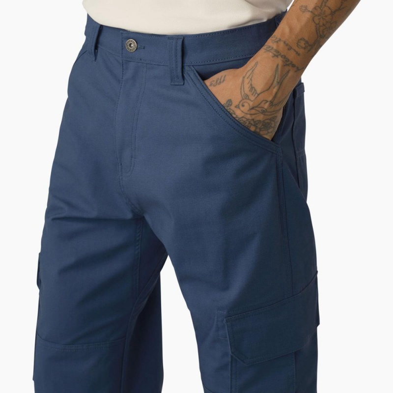 Blue Men's Dickies FLEX DuraTech Relaxed Fit Ripstop Cargo Pants | FIA514873