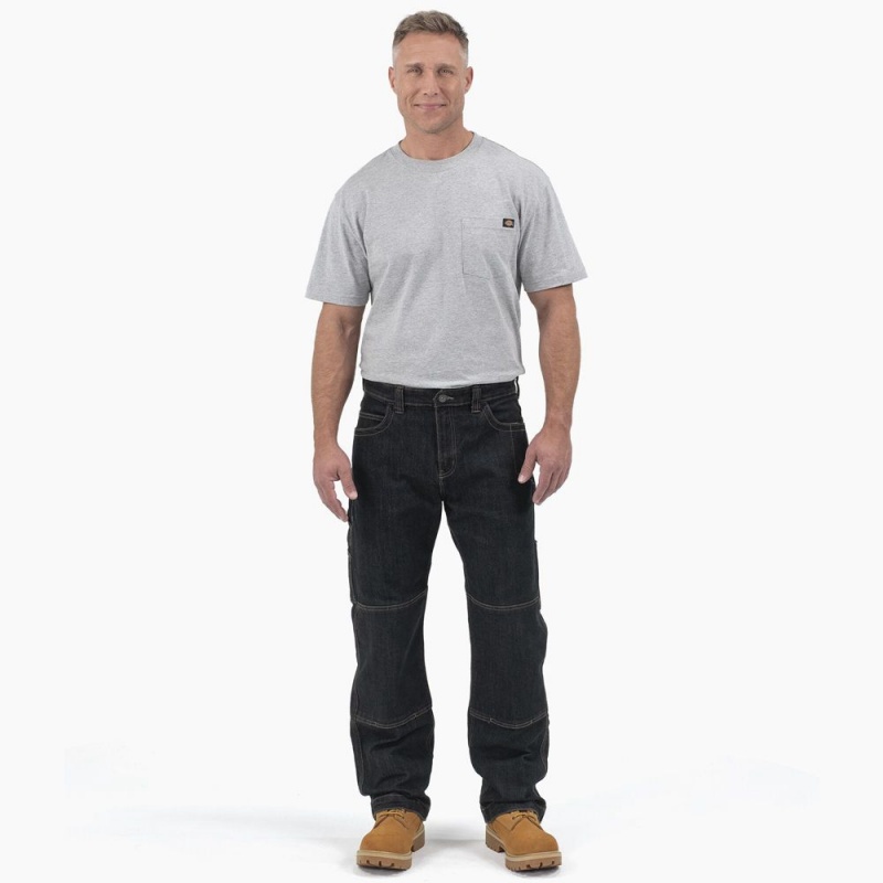 Blue Men's Dickies FLEX DuraTech Relaxed Fit Jeans | WQZ251930