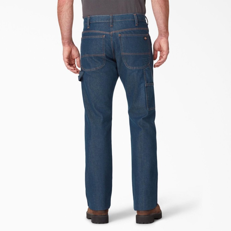 Blue Men's Dickies FLEX Regular Fit Carpenter Jeans | LYN413908