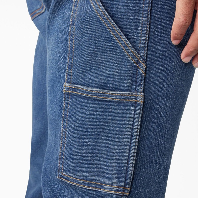 Blue Men's Dickies FLEX Regular Fit Carpenter Utility Jeans | ICS103928