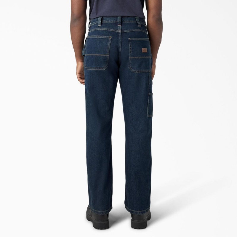 Blue Men's Dickies FLEX Regular Fit Carpenter Utility Jeans | PWO048572