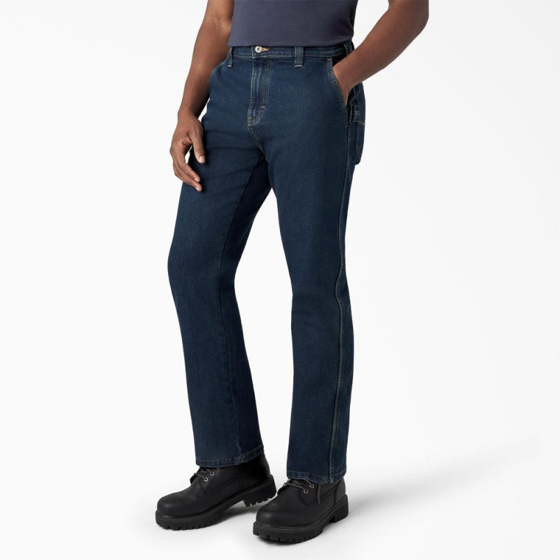 Blue Men's Dickies FLEX Regular Fit Carpenter Utility Jeans | PWO048572