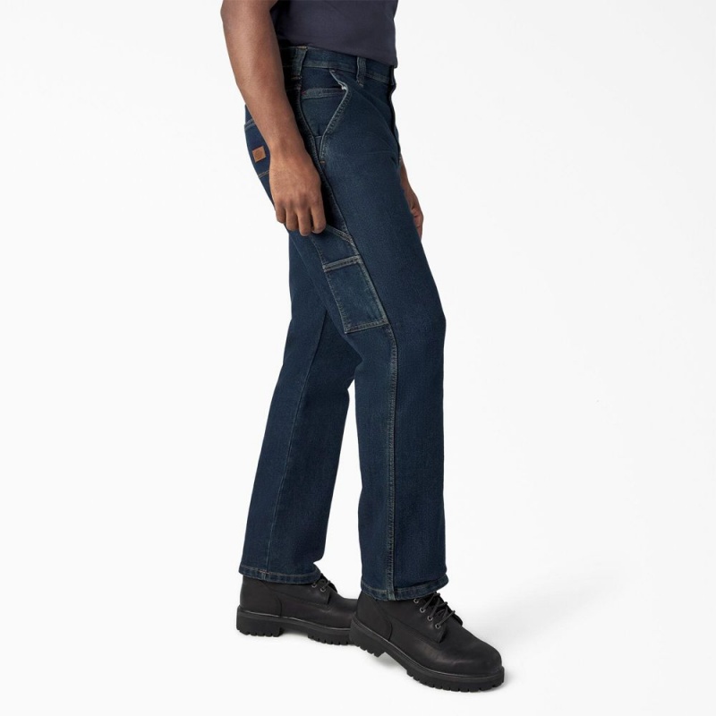 Blue Men's Dickies FLEX Regular Fit Carpenter Utility Jeans | PWO048572